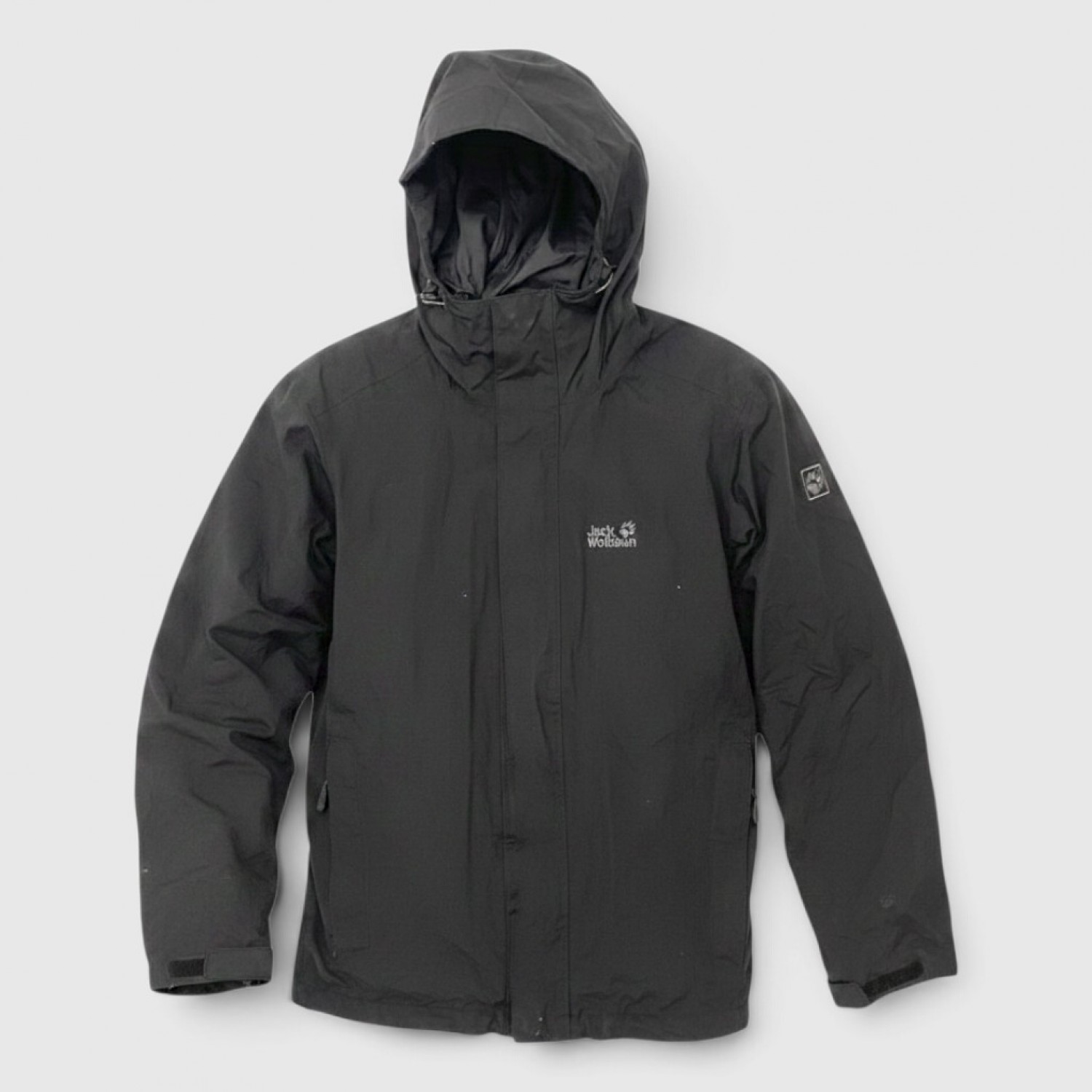 Jack Wolfskin Ανδρικό Μαύρο Outdoor Jacket με Κουκούλα / Pre-Owned